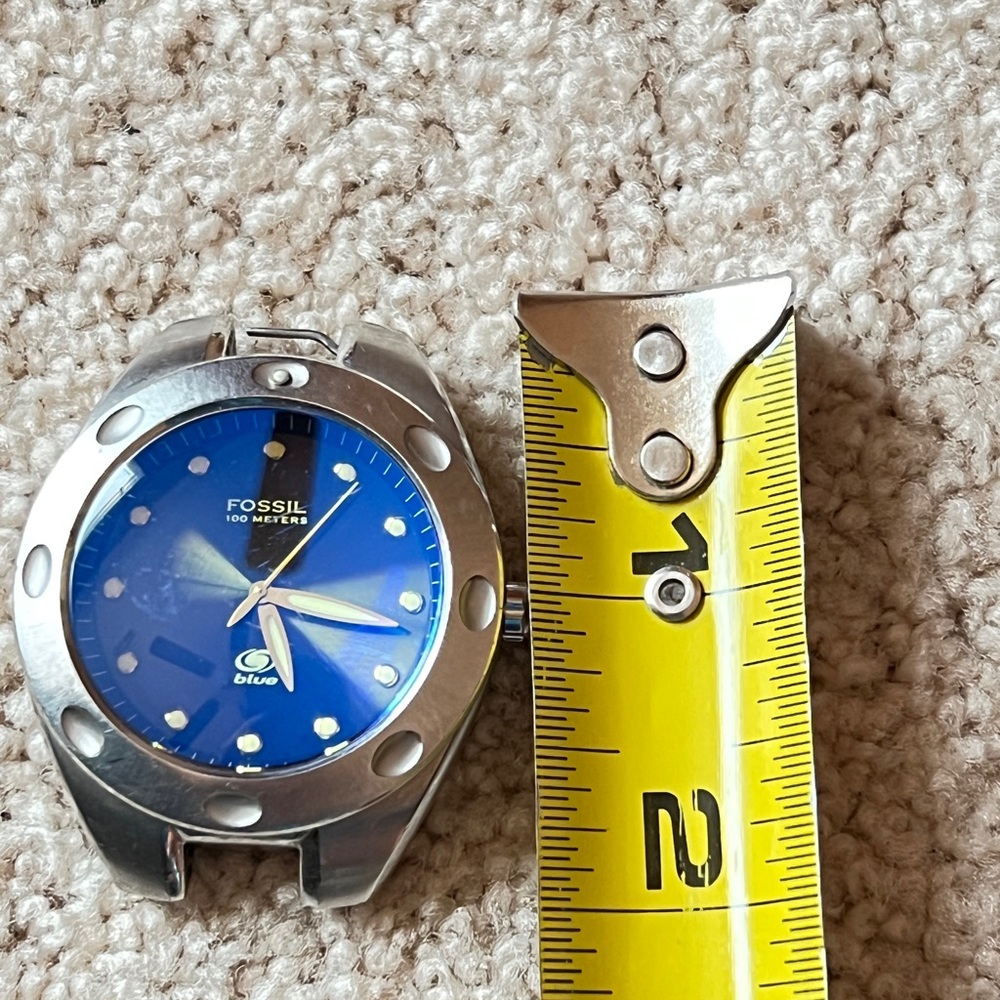 Fossil Silver and Blue Watch face only - Working